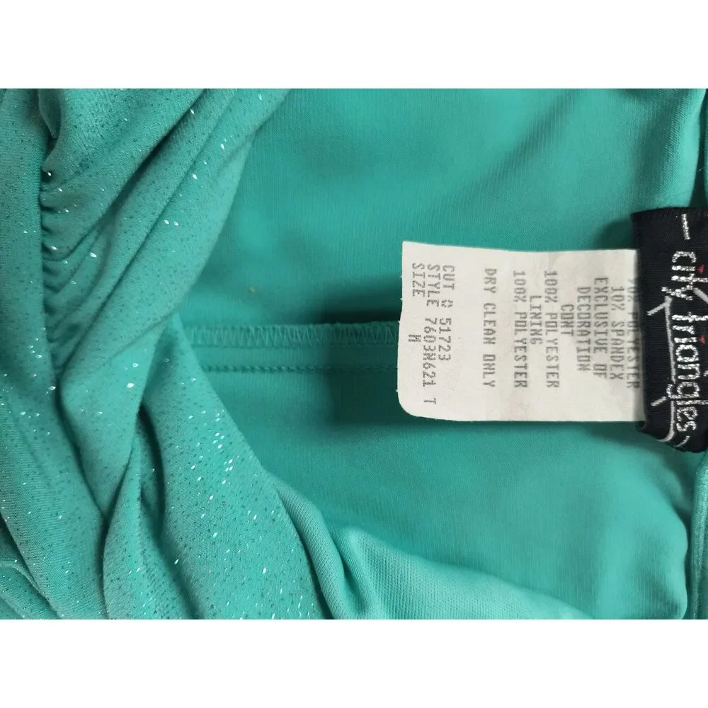 Vintage City Triangles Y2K Teal Mermaid Gown - Sea & Sand Collection - Size S/M - Picture 4 of 5